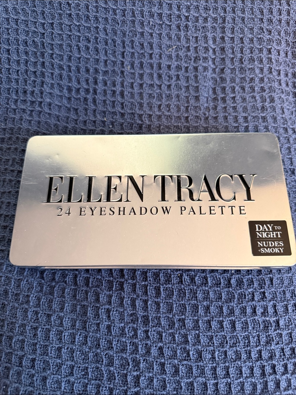 Ellen Tracy 24-Color Eyeshadow Palette - Silver Mirror Finish